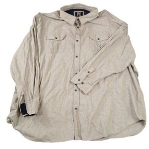 PX Men's Long Sleeve Gray Button Up Dress Shirt 4XL‎
